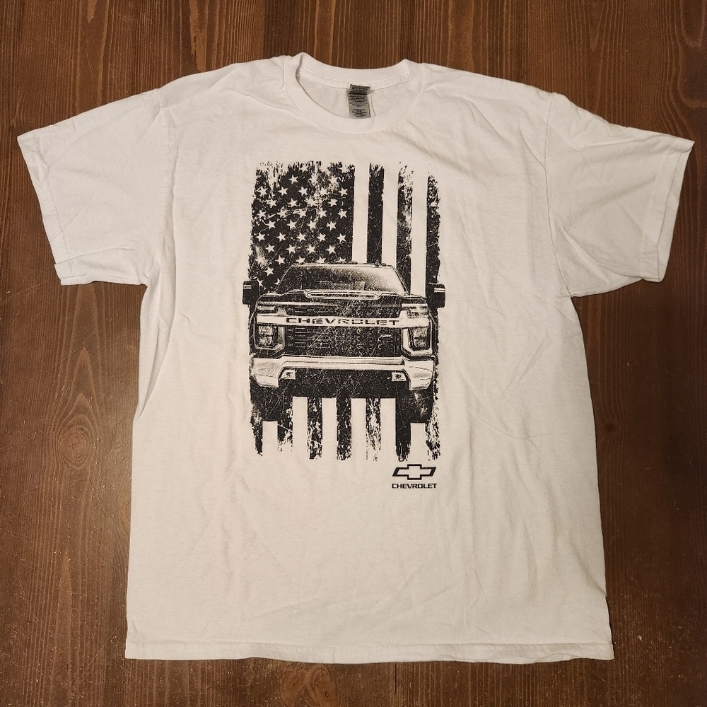 2022 Chevy Chevrolet Pickup Truck Silverado T-Shirt Promo White Cotton L Gildan
